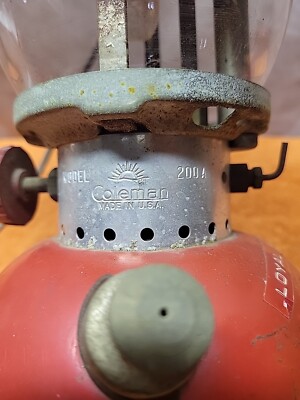 K1-#2:Vintage June 1963 Coleman 200A Single Mantle Red Lantern