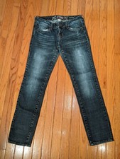 Refuge Flirty Everyday Skinny Jeans Women's 4R Low Rise Dark Wash Distressed