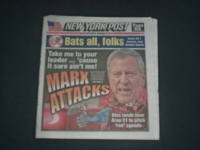 2019 APRIL 8 NEW YORK POST NEWSPAPER -NY YANKEES HIT 7 HOME RUNS, SANCHEZ HITS 3
