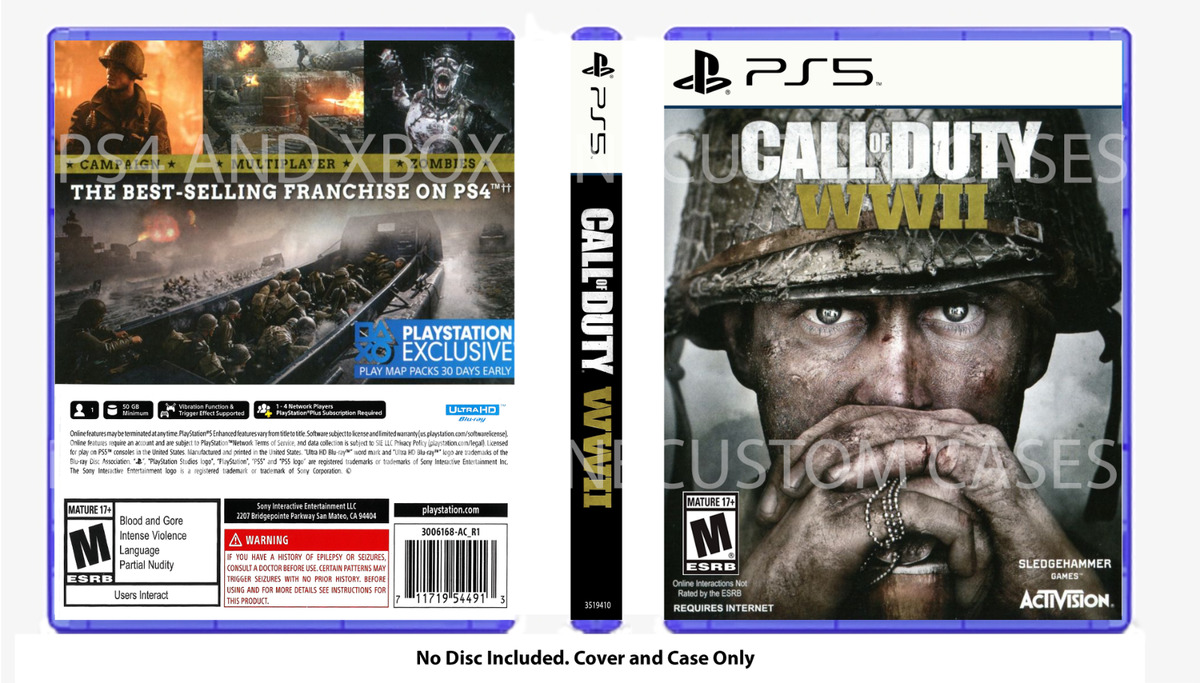 CUSTM CASE REPLACEMENT NO DISC Call of Duty WWII PS5 SEE