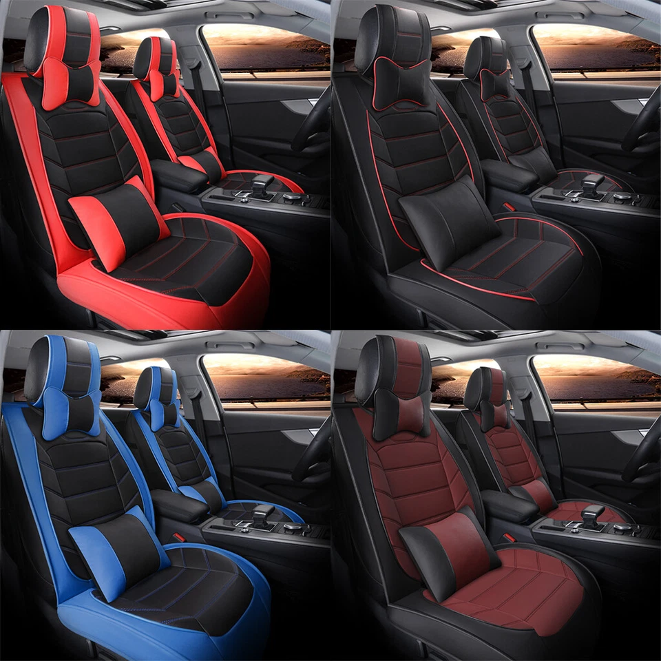 Juego completo de funda de asiento de cuero de 5 asientos protector de cojín delantero trasero para Honda Accord Foto 2 de 4