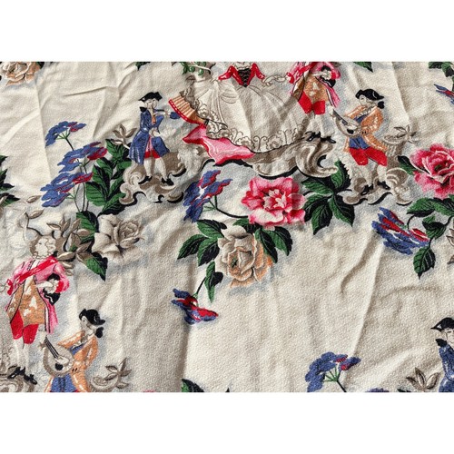 Rare King Size Barkcloth Bedspread w Stunning Baroque Style Design - Picture 6 of 9