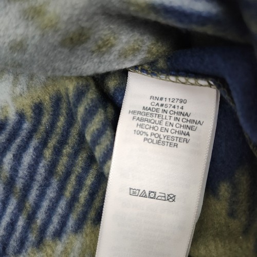 True Religion Men Medium Polar Fleece Shacket Plaid Kalamata Navy 108389 - Picture 5 of 8