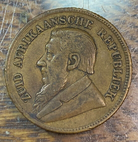1896 Südafrika 1 Teich Imitation Krüger Kupfer Token schön Original XF CHRC