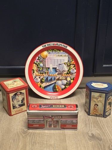 Coca-Cola Collectible Tins & 1982 World’s Fair Plate