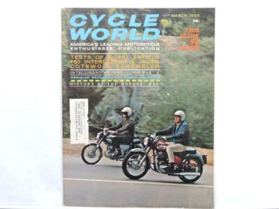 Cycle World March 1965 Royal Enfield 750 Interceptor Scrambler Benelli ...