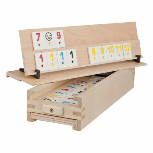 Wooden Rummikub Board & Traditional Tile Games