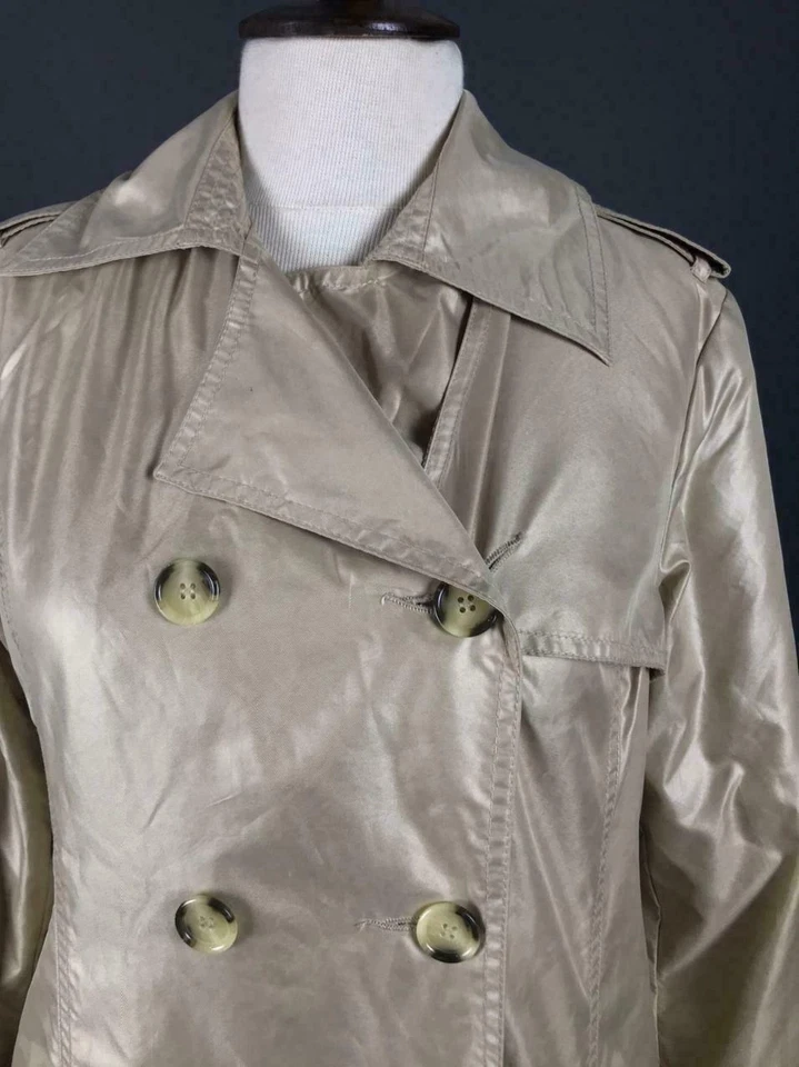 Chaqueta Abrigo Damas Gant Crema Doble Pecho Nylon Talla UK S/FR M Foto 4 de 4