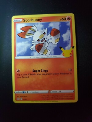 scorbunny mcdonalds pokemon card Pokemon - McDonalds - 25th Anniversary Collection - Scorbunny main image 0