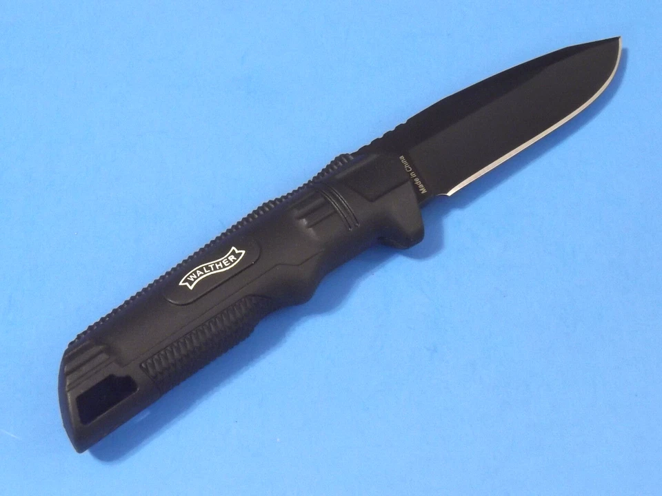 CUCHILLO DE RESPALDO WALTHER 50720 Negro 440C Acero Inoxidable Hoja Fija 8 1/4" en General ¡NUEVO! Foto 4 de 4