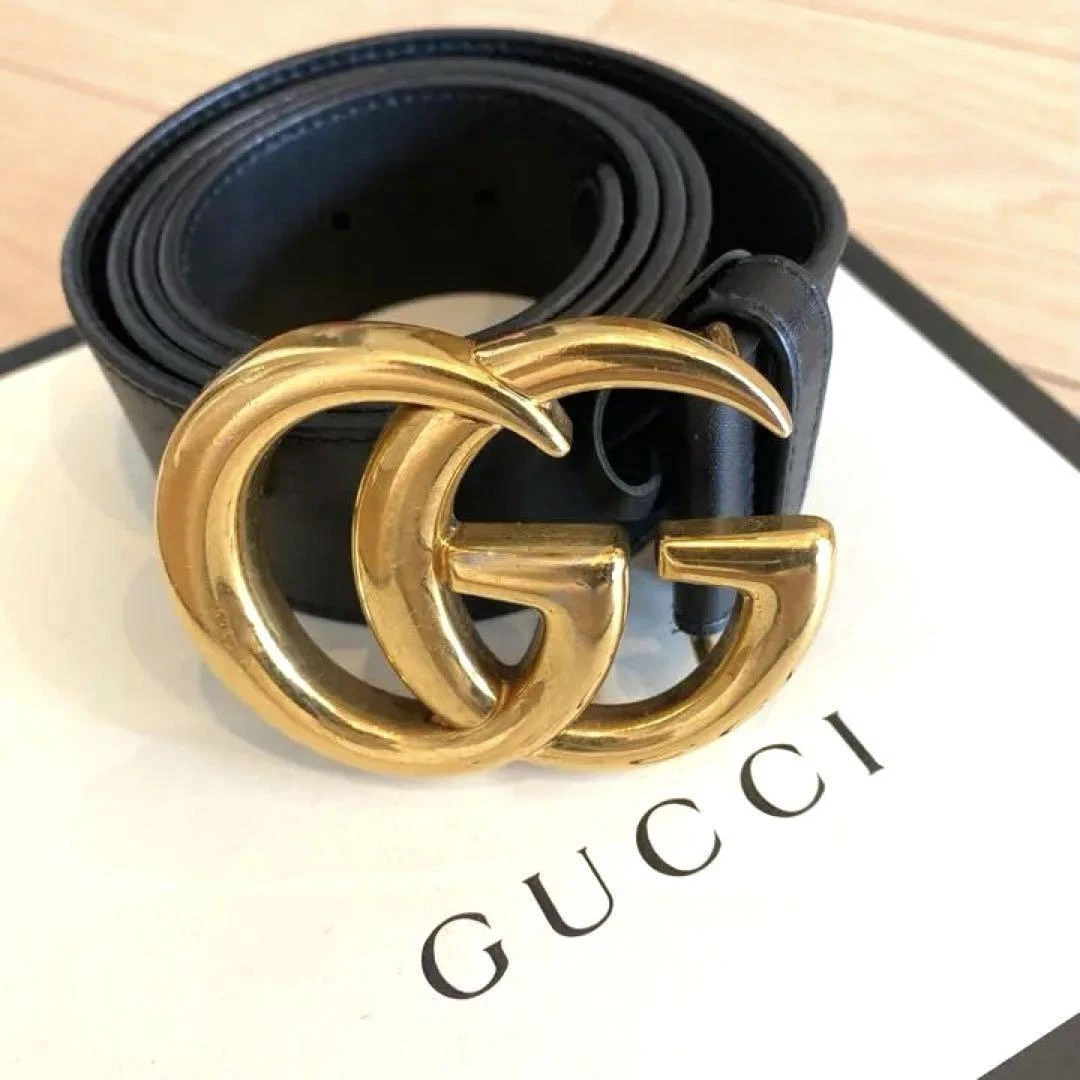 Ceinture en cuir GUCCI double boucle G définitivement authentique #7ece14