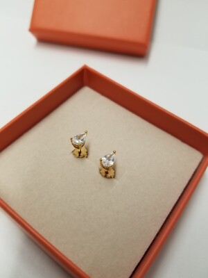 Myka 18k Gold Plated Raquel Triangle Teardrop Stud Earrings
