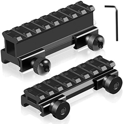 High/Low Profile 8 Slots Picatinny Riser Mount 20mm to 20mm Picatinny Rail Mount