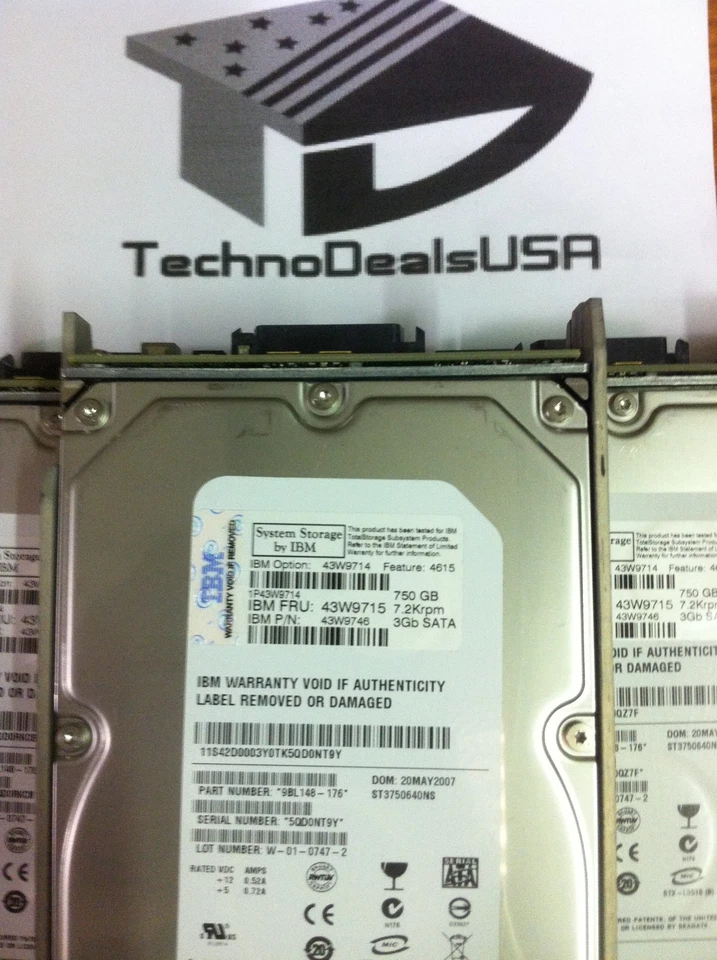 ibm 43W9714 43W9715 43W9746 ST3750640NS 9BL148-176 - 750GB 7200RPM sata hdd - Image 2 of 2