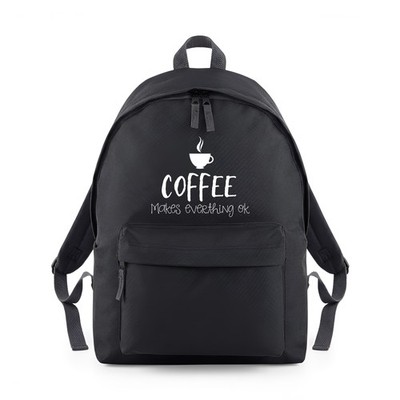 Coffe Makes Everything OK Rucksack Backpack Study Bag