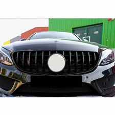 FOR MERCEDES C CLASS W205 C205 C200 C220 GT STYLE GRILLE GLOSS BLACK