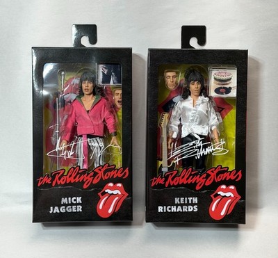 NECA ROLLING STONES MICK JAGGER & KEITH RICHARDS (1975) 8'' CLOTHED FIGURE BUNDLE