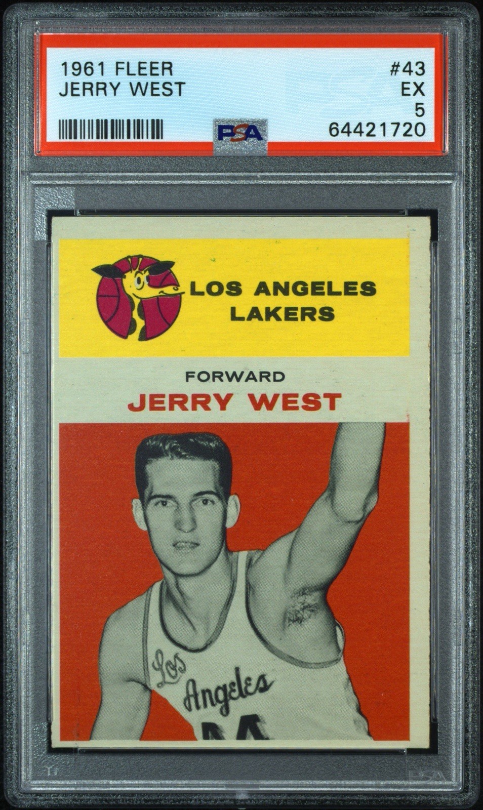 1961 Fleer Jerry West Rookie #43 PSA 5 EX – Iconic Lakers HOF 🔥