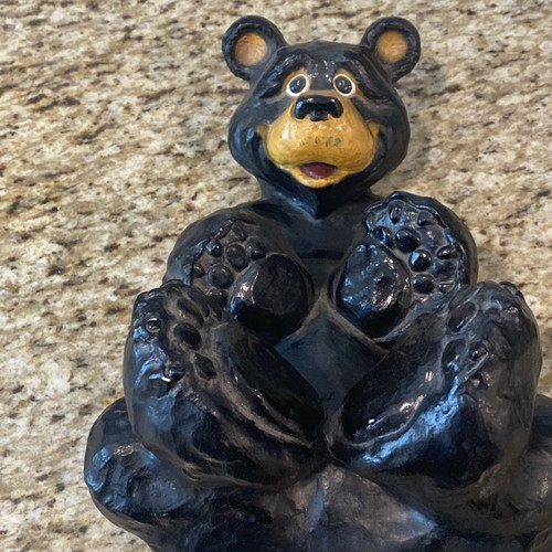"Estatuilla de oso negro grande soporte para botella de vino decoración del hogar 12"" carrito de vino de bayas" - Imagen 3 de 6