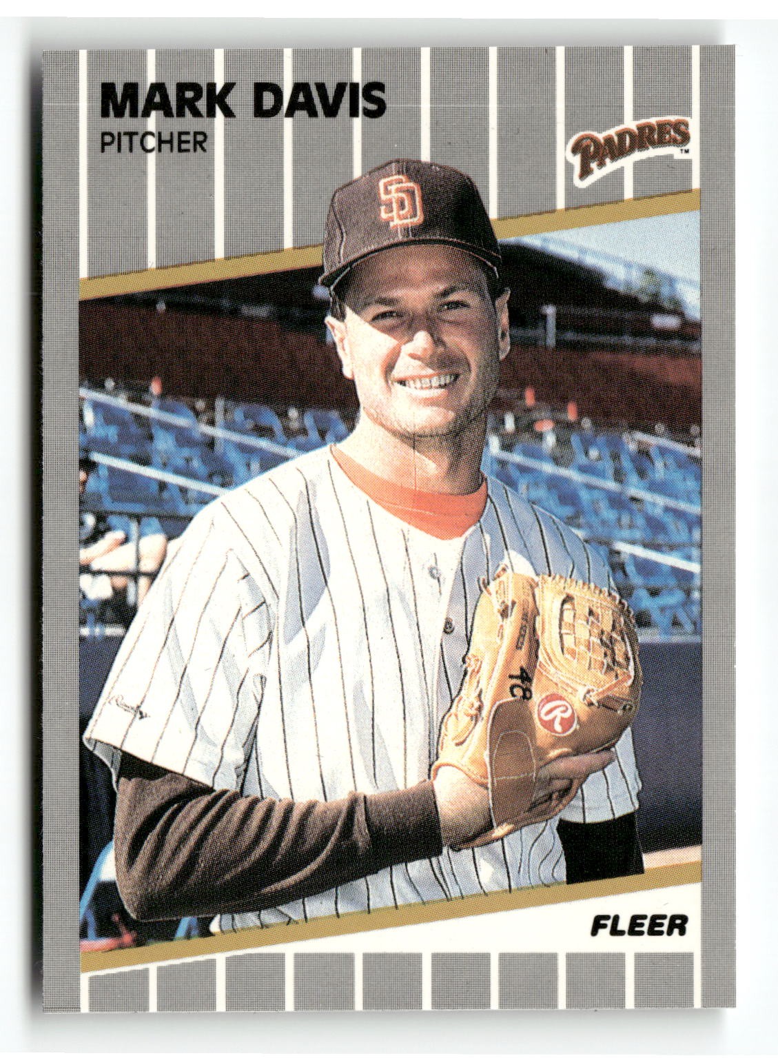 1989 Fleer GLOSSY - RARE #303 Mark Davis San Diego Padres