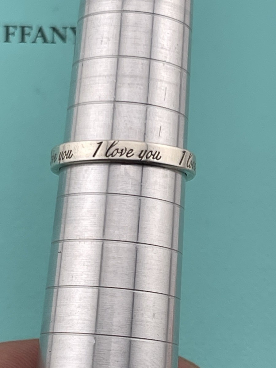 Tiffany & Co. I Love You Notes Narrow Band Ring, Tiffany