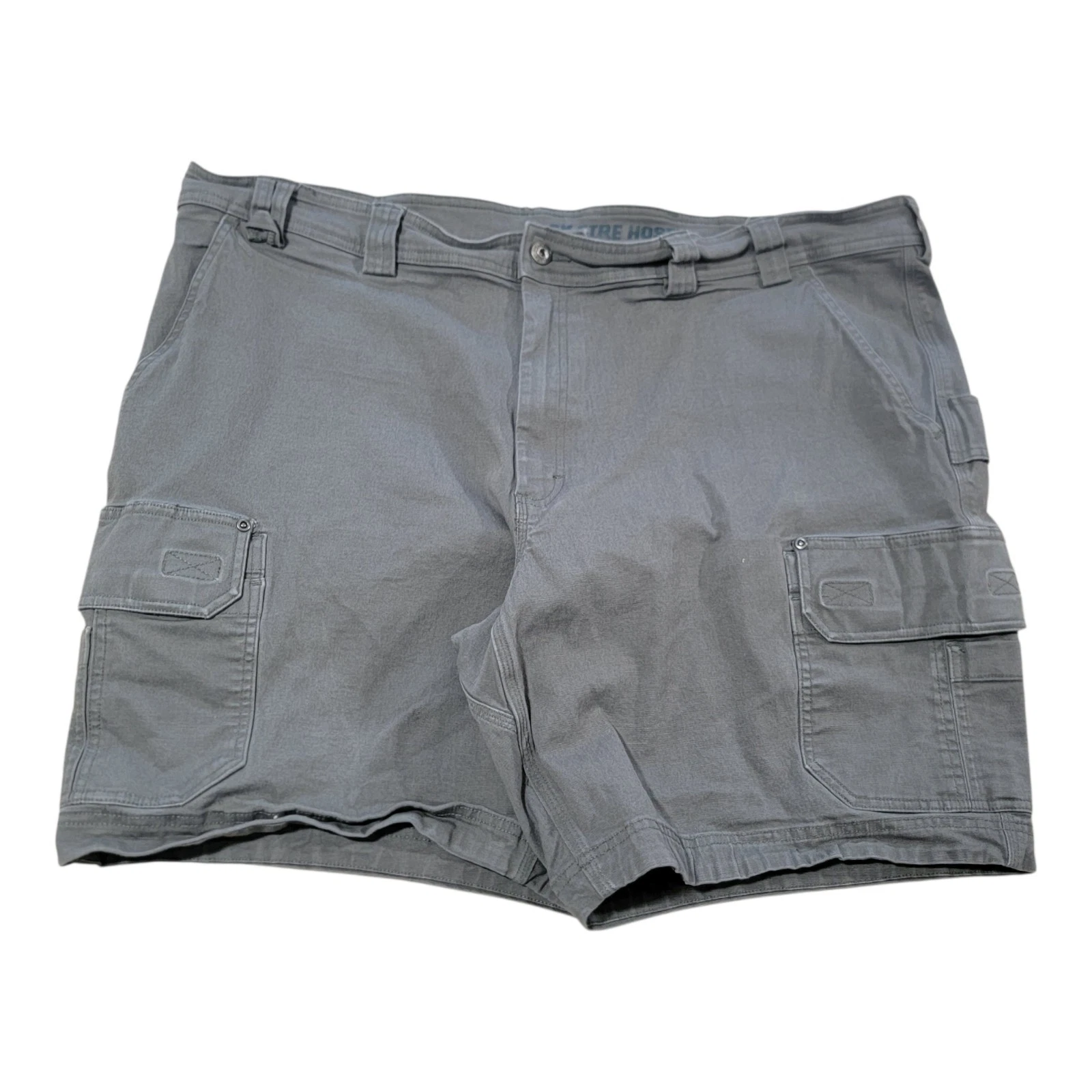 Duluth Trading Flex Fire Hose Cargo Shorts Mens Size 46 Gray Cotton Relaxed 9"