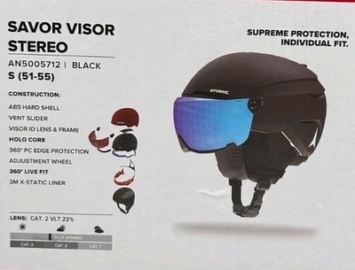 Skihelm ATOMIC Savor Visor Stereo mit Visier Größe S 51-55 cm Schwarz Snowboard