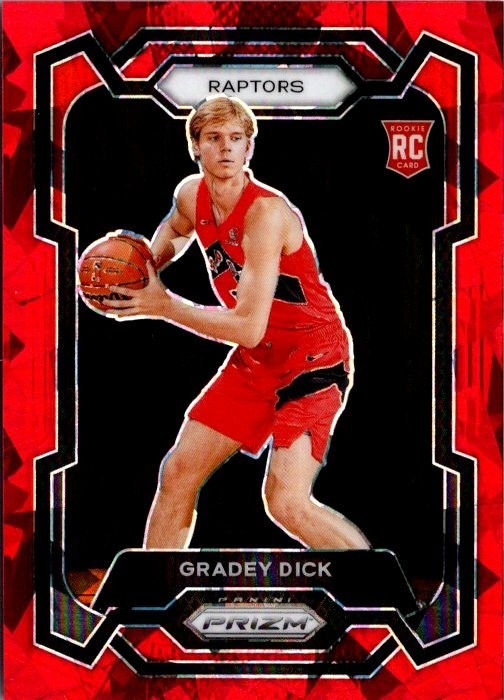 2023-24 Panini Prizm #134 Gradey Dick Prizm Red Ice Rookie RC Toronto Raptors