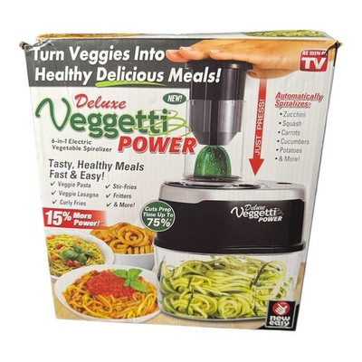 Deluxe Veggetti Power ElectricSpiralizer 6-in-1 Vegetable NoodleMaker Open Box