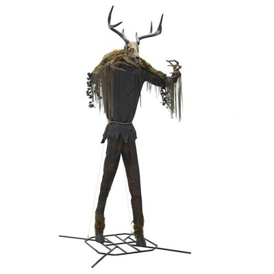 12' Animated Wendigo Beast LED Eyes Halloween Sound Outdoor Haunted House Decor