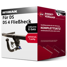 Für DS 4 FH NX (Auto Hak) Anhängerkupplung abnehmbar + E-Satz 7pol universell