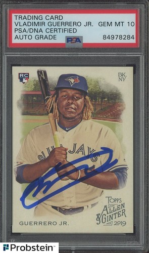 Vladimir Guerrero Jr Signed 2019 Topps Allen & Ginter RC Rookie PSA/DNA 10 AUTO