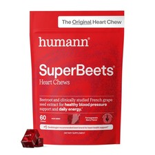 Humann SuperBeets Heart Chews, Nitric Oxide and Blood Pressure Support, Grape