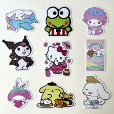 Sanrio Hello Kitty Pink Vinyl Stickers 9 PACK - Glossy Laminated  Waterproof