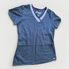 Grey's Anatomy Scrub Top Women's Size Small V-Neck Active Gray