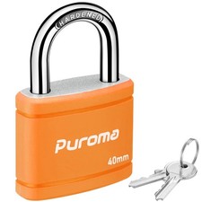 Keyed Padlock with 2 Keys Alike, 7/8 Inch Locker Lock 40mm Heavy-Duty Locks f...