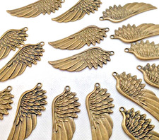 Lot of 16 Metal Brass Color Angel Wings 6cm Earrings Charms Jewelry Findings