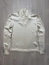 Shanghai Tang Women’s Silk Blouse – Jade-Style Button Details – US 6