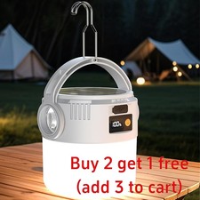 Solar Portable Rechargeable LED Camping Lantern Flashlight Lamp USB Rechargeable