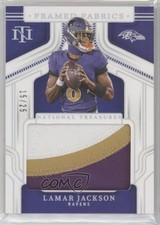 2024 National Treasures Framed Fabric Holo Silver 15/25 Lamar Jackson #LJN 0a7v