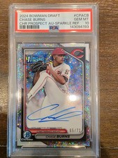 Cy Young?? 2024 Bowman Chrome Chase Burns Sparkle Refractor /71 PSA 10