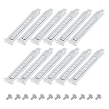 12PCS Silvery PCI Slot Cover Dust Filter Ventilation Deflector with Slant Holes