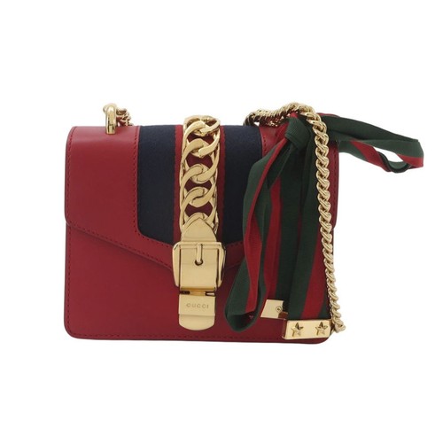 Gucci Sylvie Mini Red Leather Gold HW Shoulder Bag Duty Paid