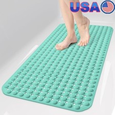 Non Slip Bathtub Mat W/ 198 Suction Cups TPE Shower Floor Mat Machine Washable