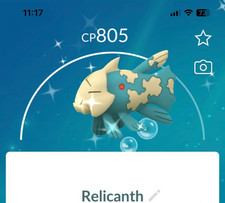 Shiny Relicanth - PTCs - Read Description