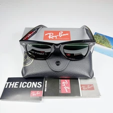 Ray-Ban Sunglasses RB2140 901 Original Wayfarer Black Frame Green Lenses 50mm
