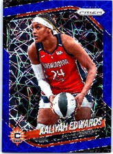 2025 Panini Prizm WNBA #94 Aaliyah Edwards Blue Velocity Prizms