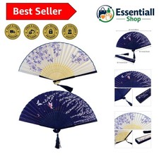 Lightweight Silk Folding Fans - 2 Pack, Ideal for Bridal Gifts  Decorative Use