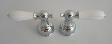 Delta H212 Chrome w/ Porcelian Lavatory Faucet Handle Silver -- Only 2 Handles