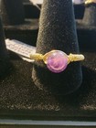 Handmade size 11 wire-wrapped Amethyst rings with Gold-Colored Plated Wire — photo 1